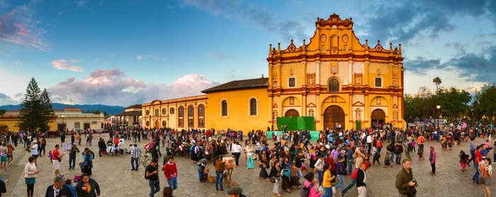 town square in front of cathedral