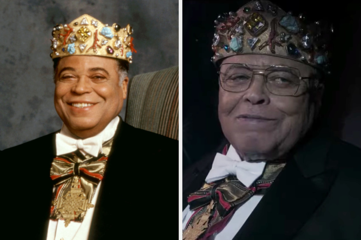 James Earl Jones wearing his crown in the first and second movie