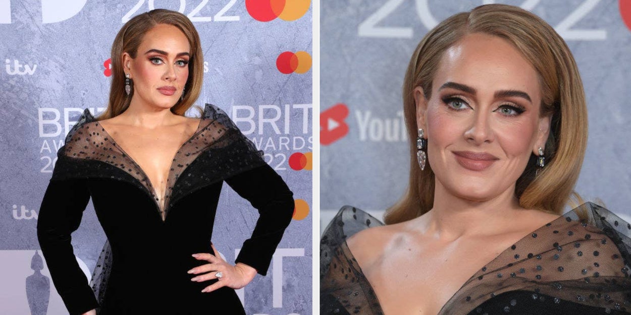 Adele Arrived At The Brit Awards With A Truly Awe-Inspiring
Gown AND Ring, And I’m Shaking Just Thinking About A Potential
Engagement Announcement