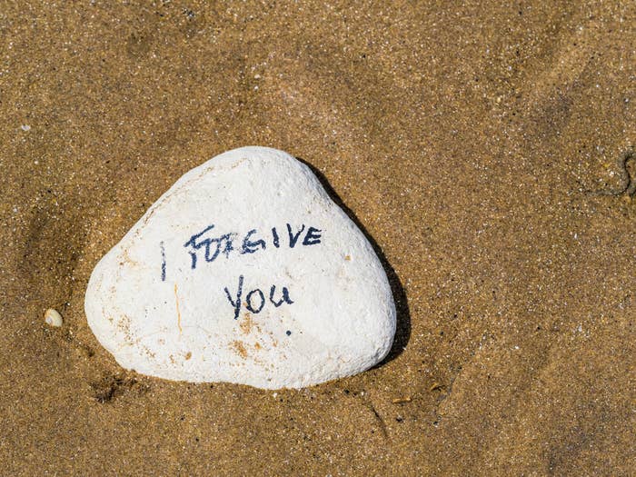 a rock that says I forgive you