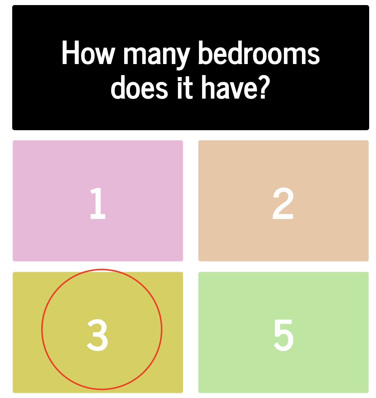 A question asking how many bedrooms it has