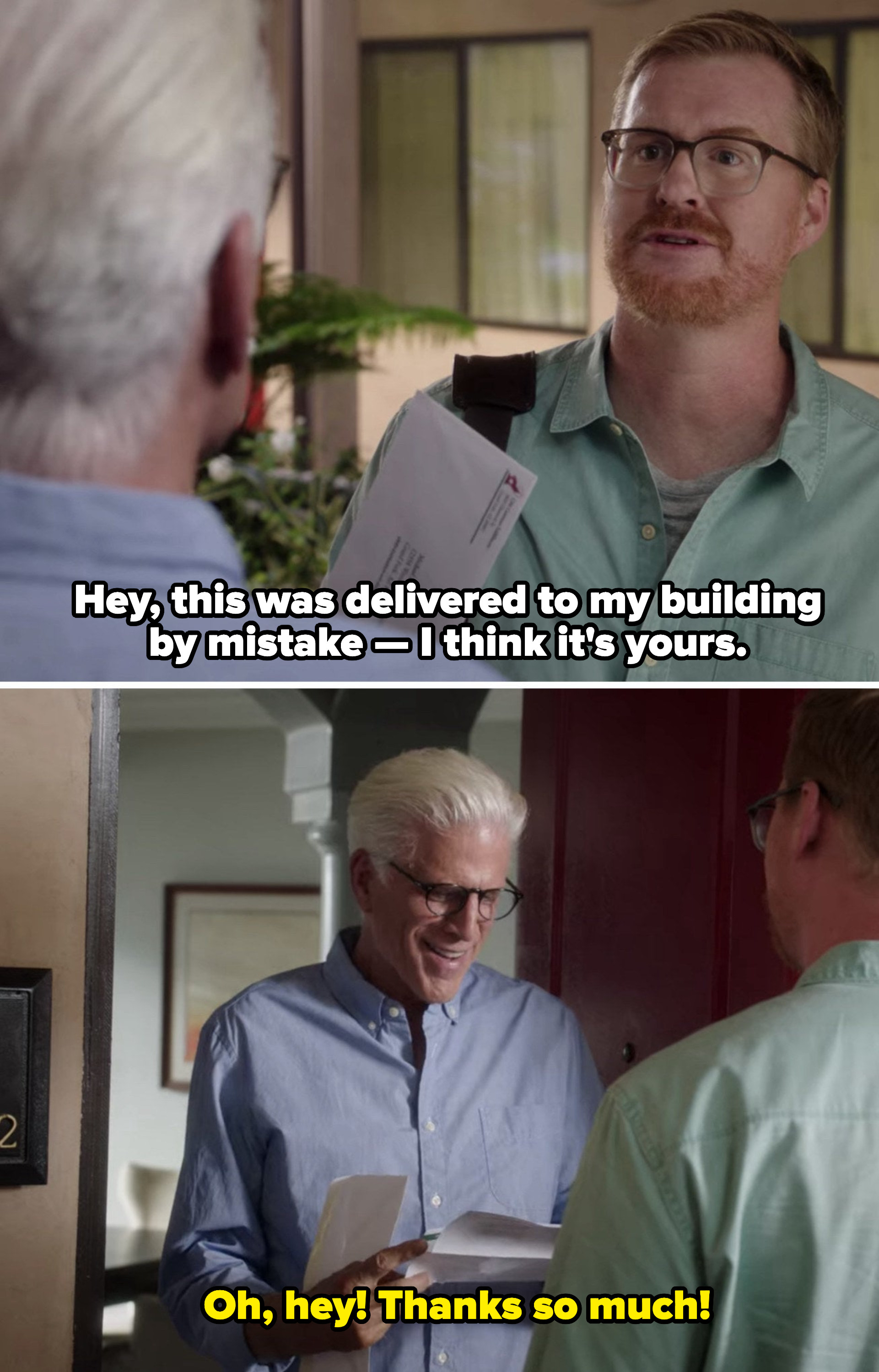 Michael&#x27;s neighbor delivering his mail that was sent to him by mistake