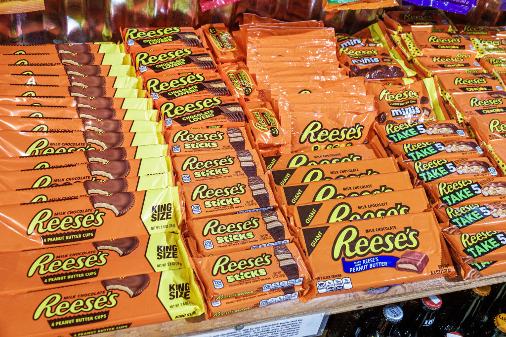 Lots of different Reese&#x27;s candies.