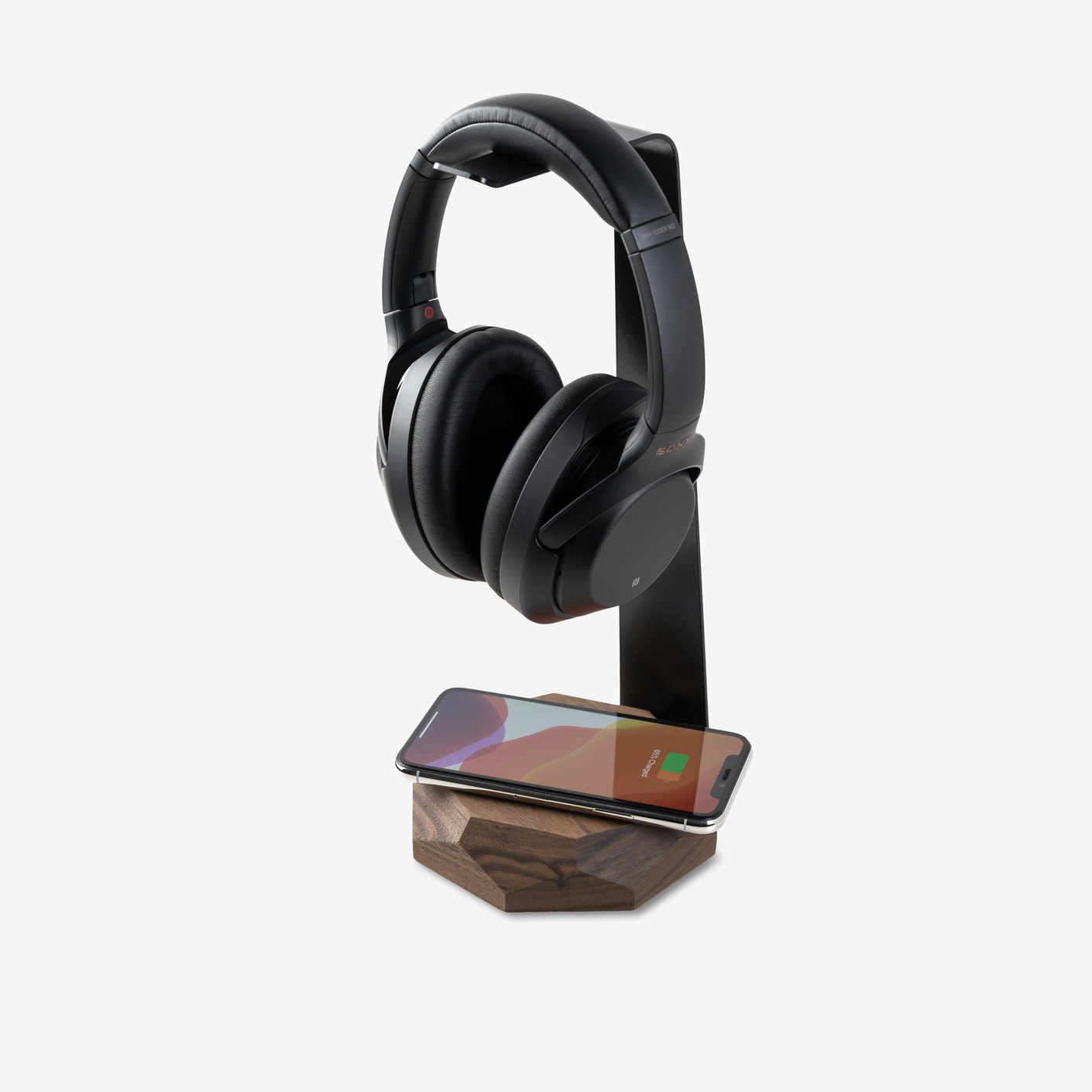The two-in-one walnut headphone stand &amp;amp; charger