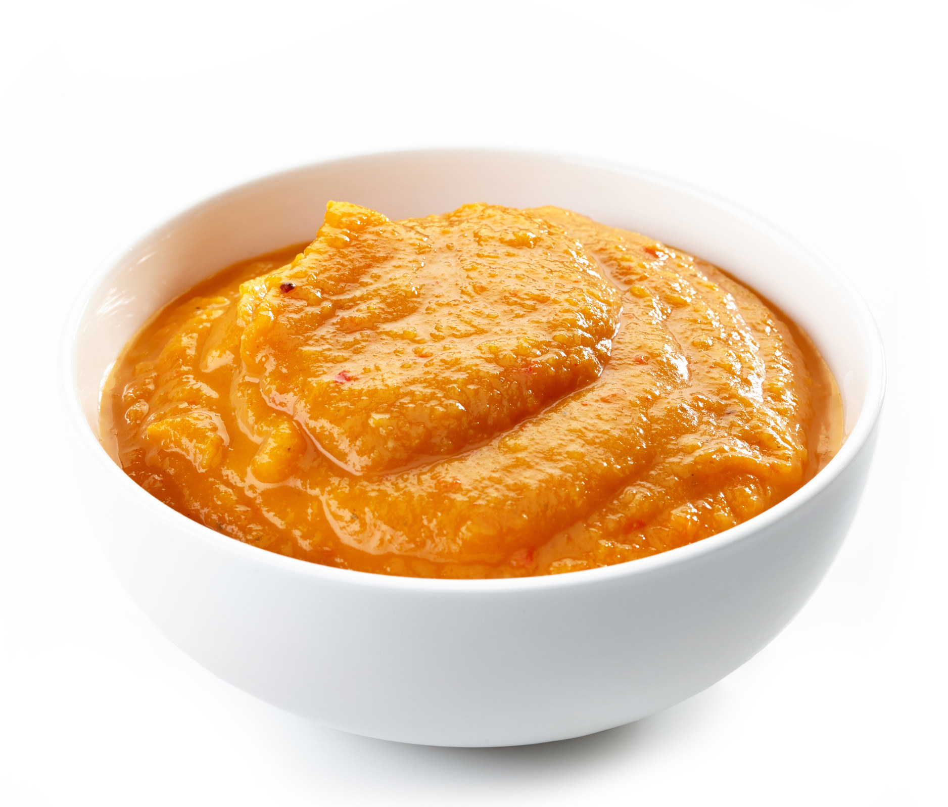 Pureed pumpkin in a bowl