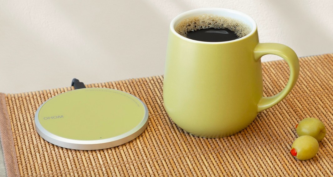 The olive self-heating ceramic mug