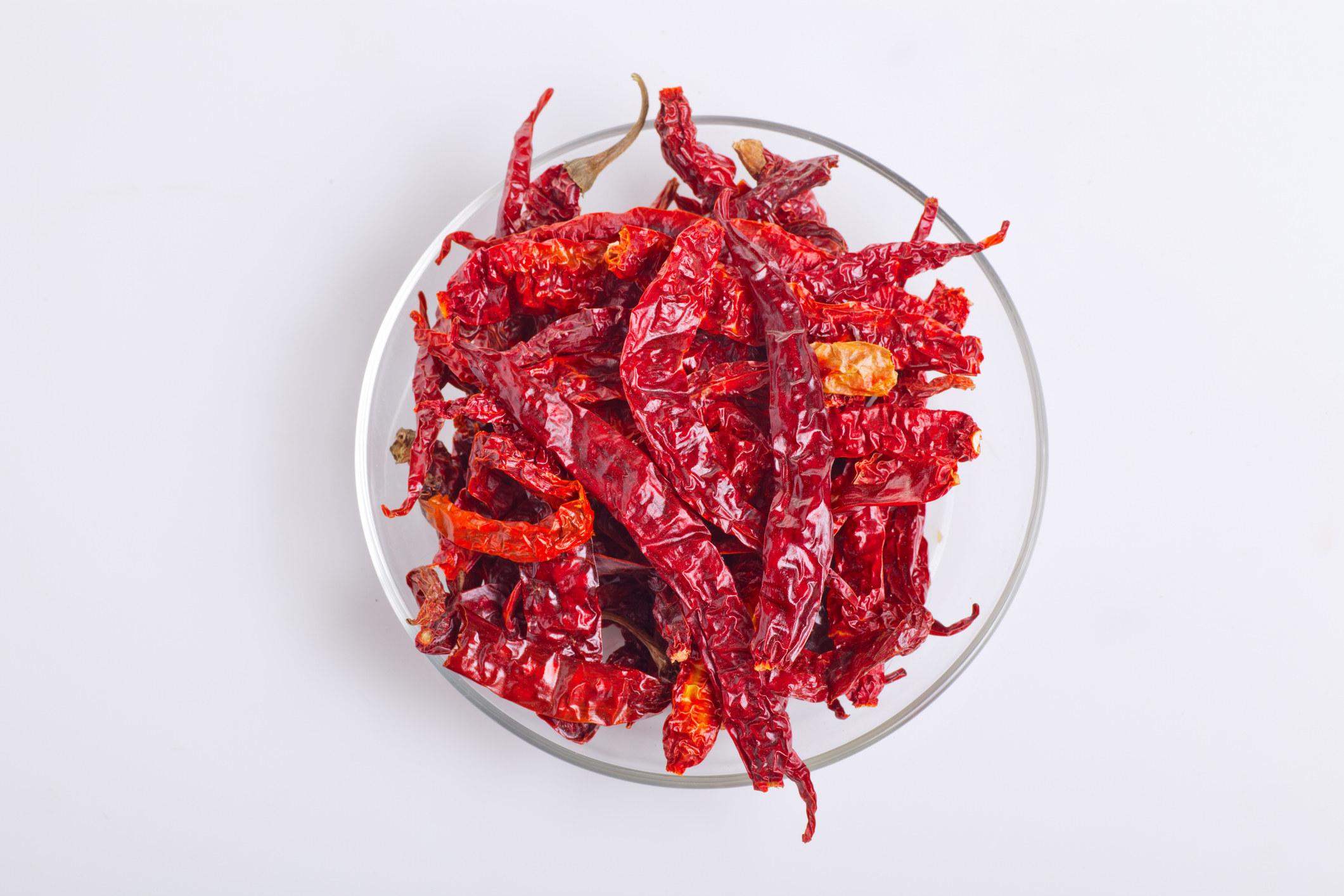 Dried chiles in a bowl