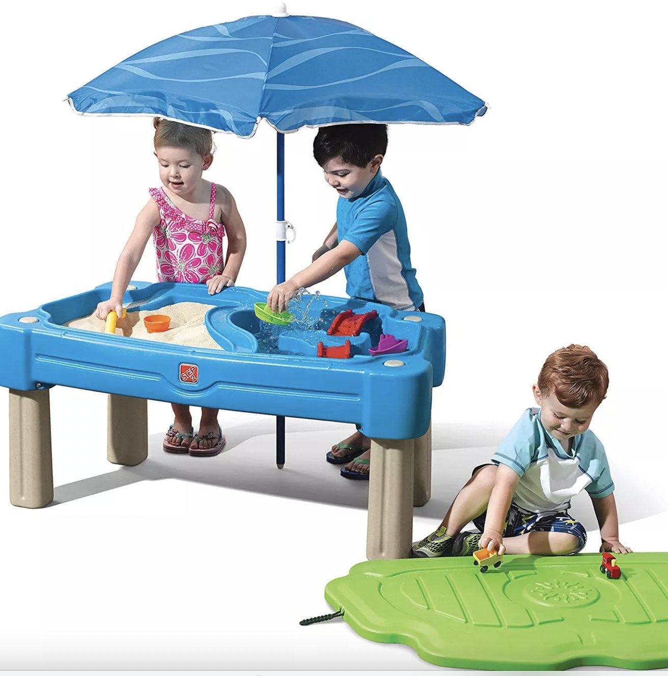 Kids using outdoor activity table