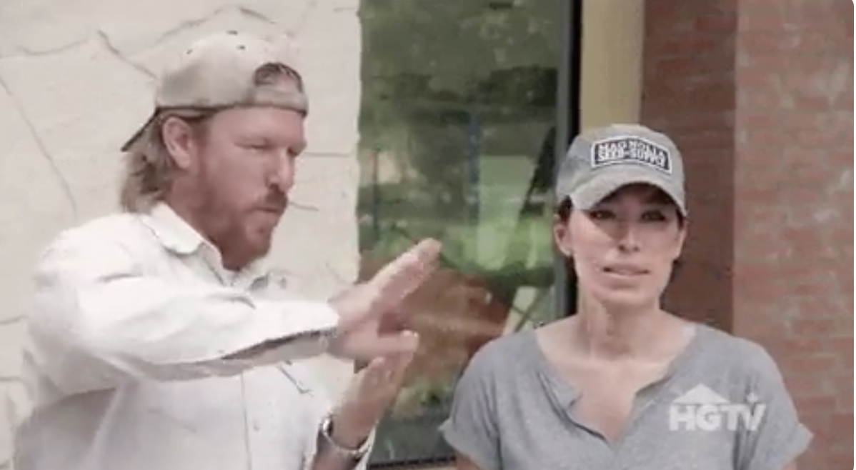 Chip and Joanna Gaines in their &quot;ready to renovate a home&quot; clothes