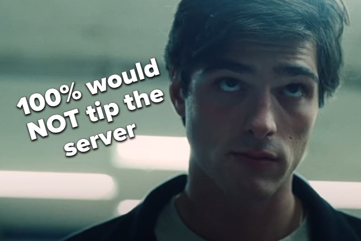 Photo of Nate with text reading &quot;100% would NOT tip the server&quot; over it