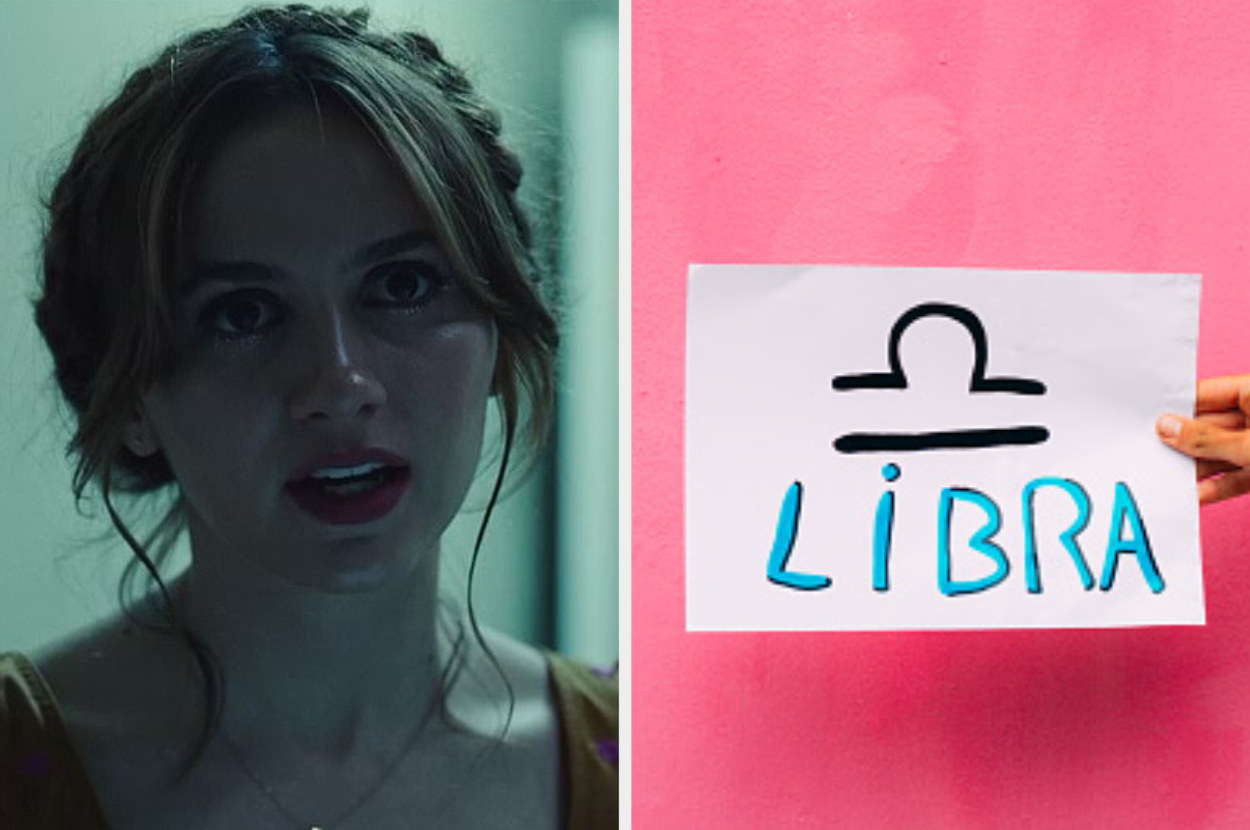 On the left: photo of Lexi. On the right: a sign with the Libra symbol on it.