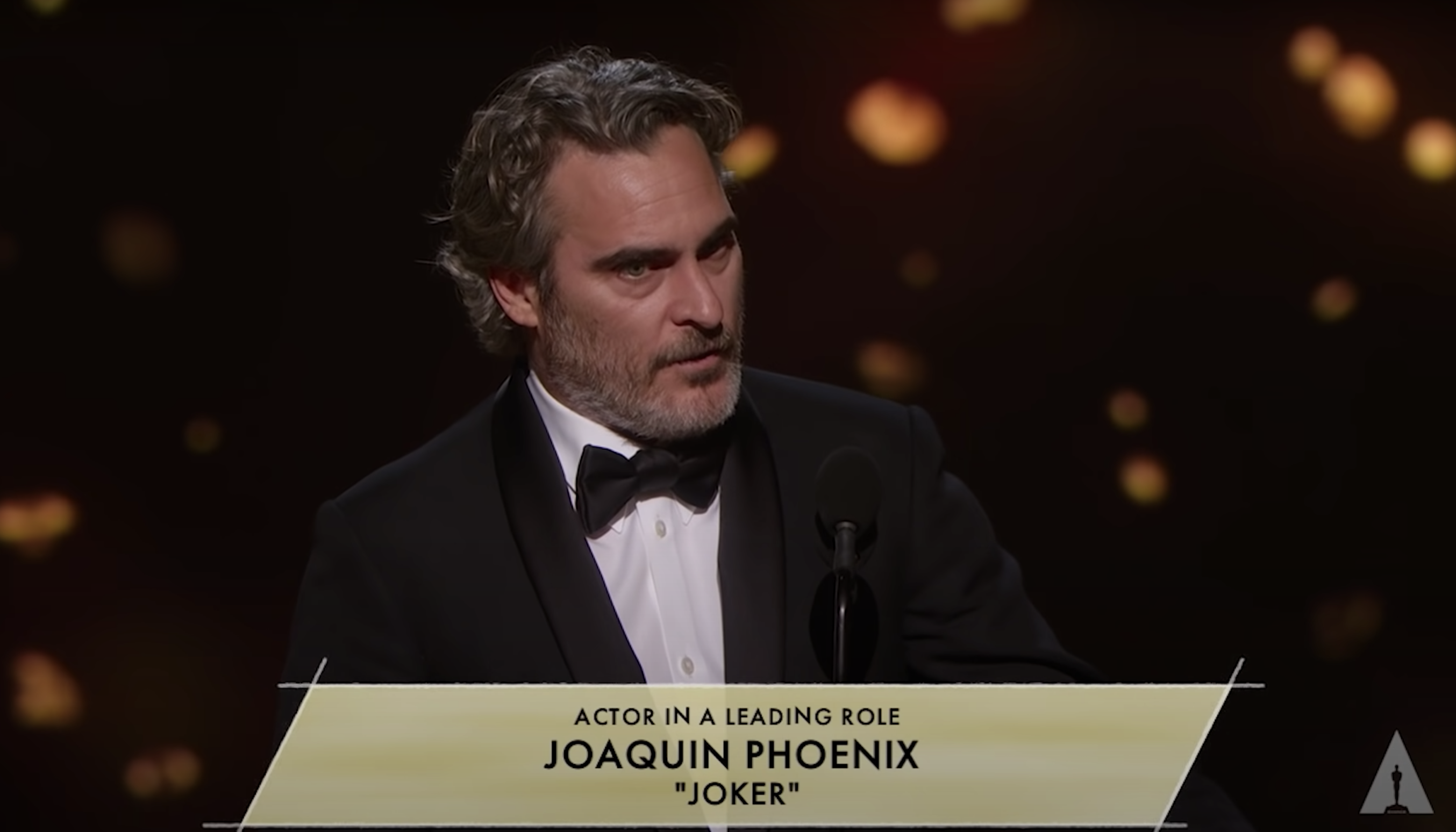 Joaquin accepting the Oscar