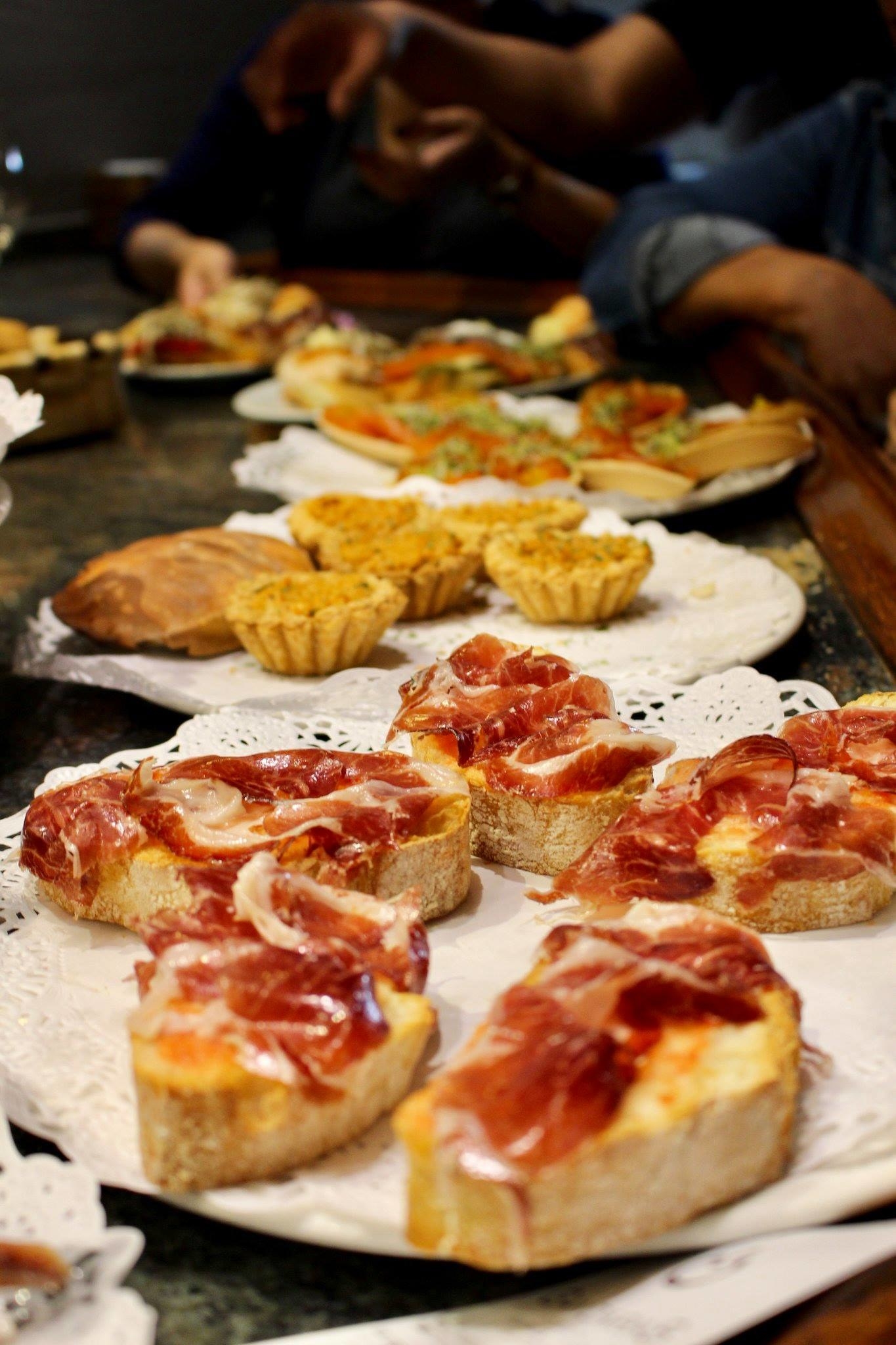 A bunch of tapas on a table.