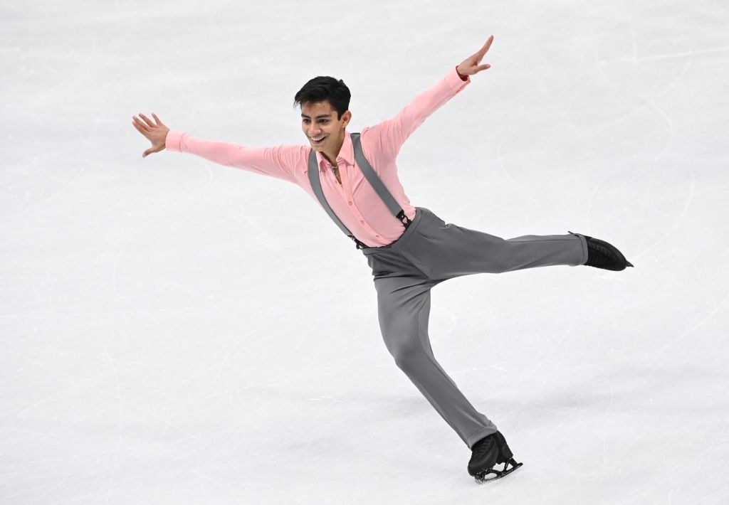 Donovan Carrillo performs during the men&#x27;s short programme event at the ISU World Figure Skating Championships in Stockholm