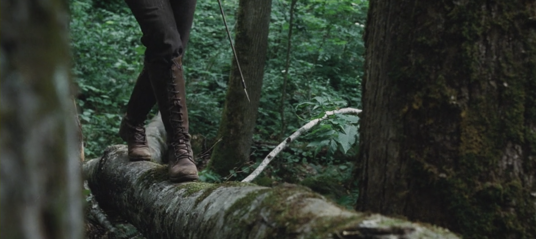 A close-up of Katniss&#x27;s boots