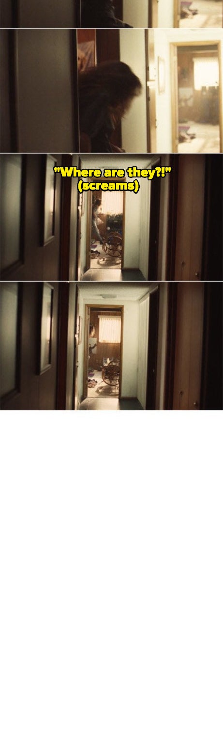 Rue breaking her sister's door and knocking down drawers in her own room