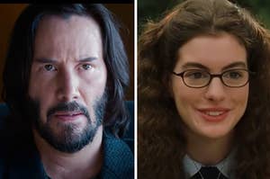A character from "Matrix" is on the left with a character from "Princess Diaries" on the right