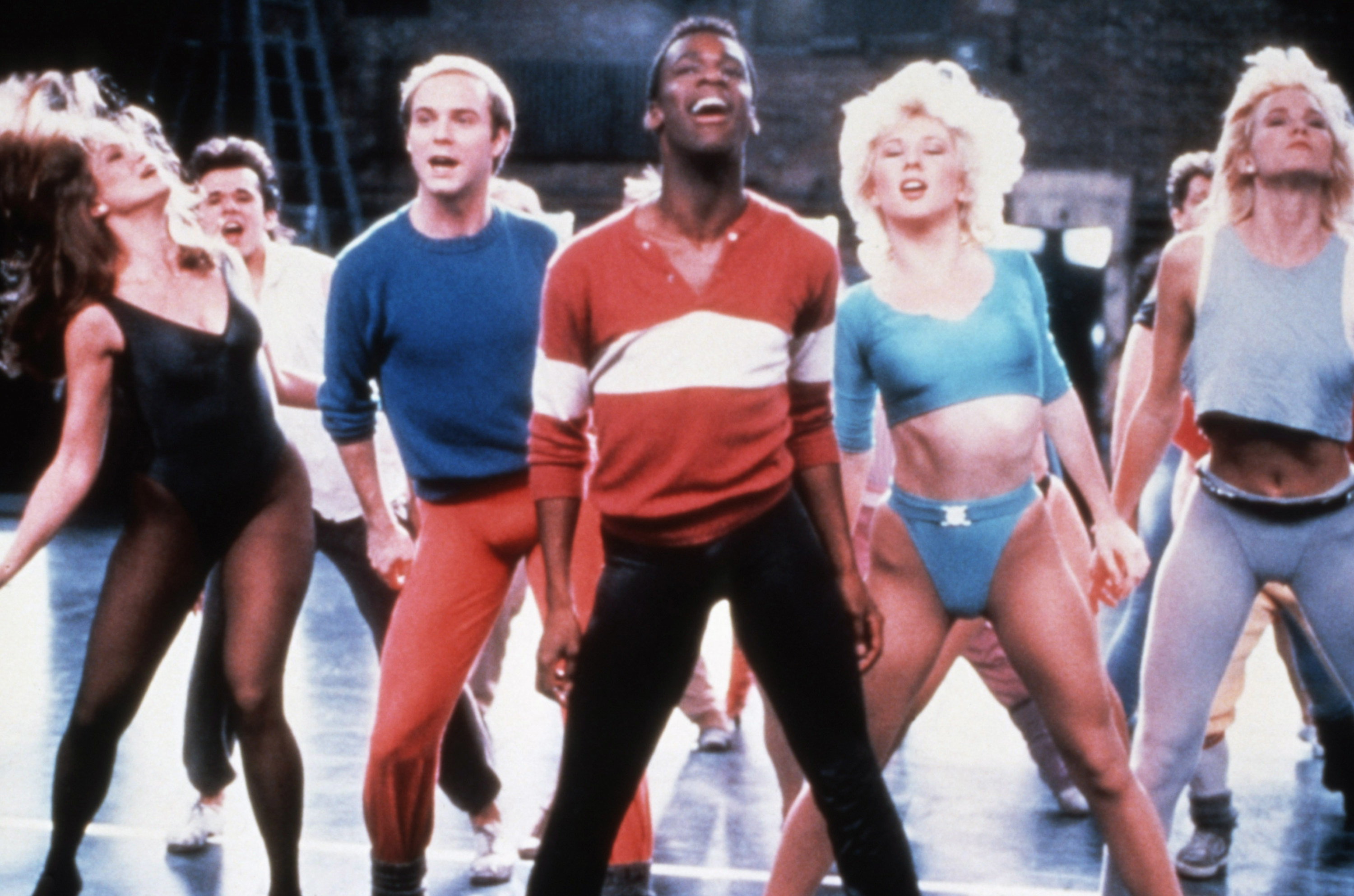 Characters practice a musical number in &quot;A Chorus Line&quot;