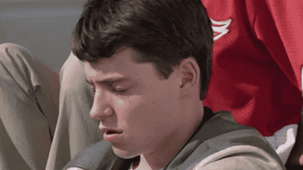 Ferris Bueller cringes