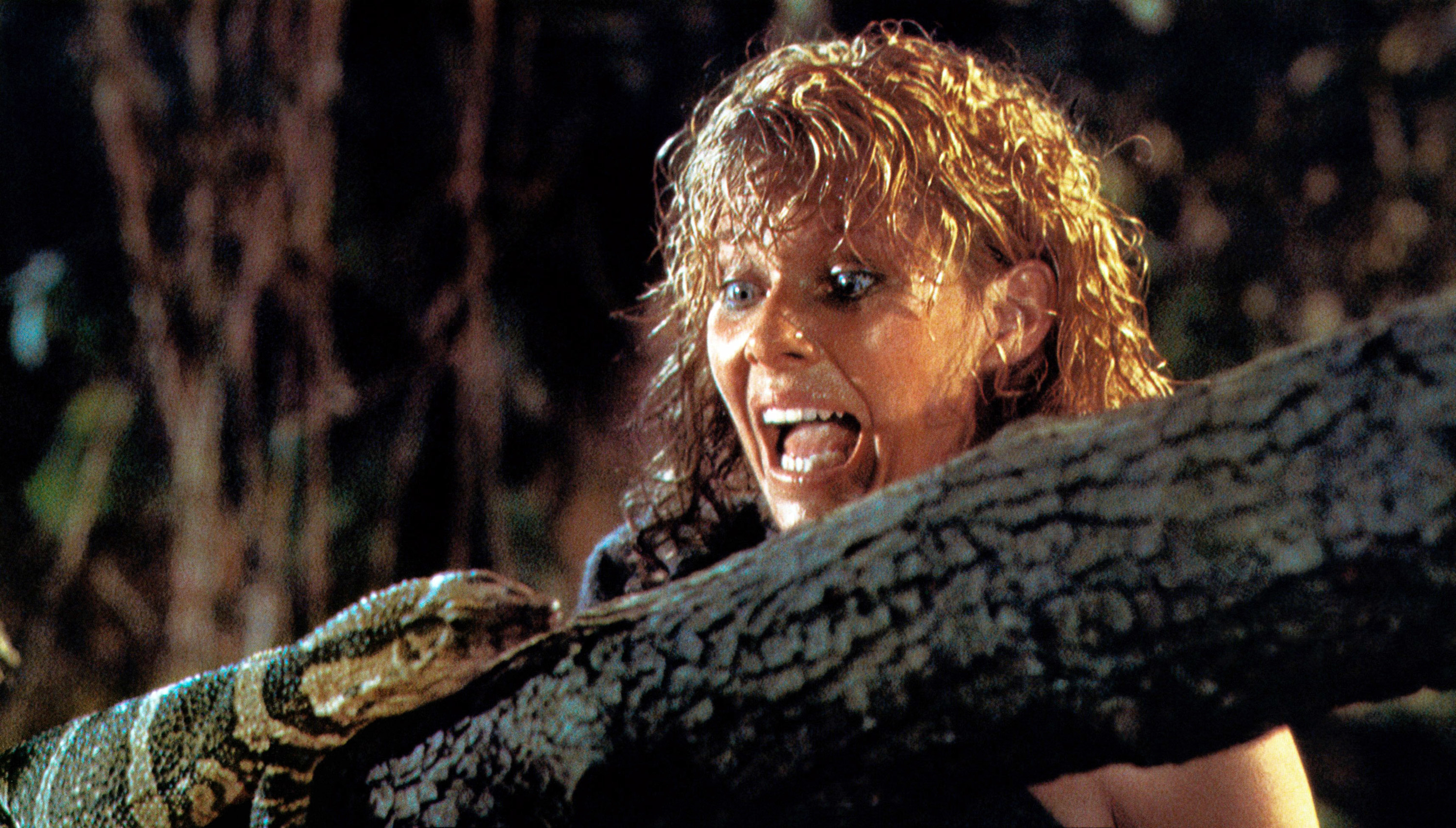Kate Capshaw in &quot;Temple of Doom&quot; screams when she sees a snake