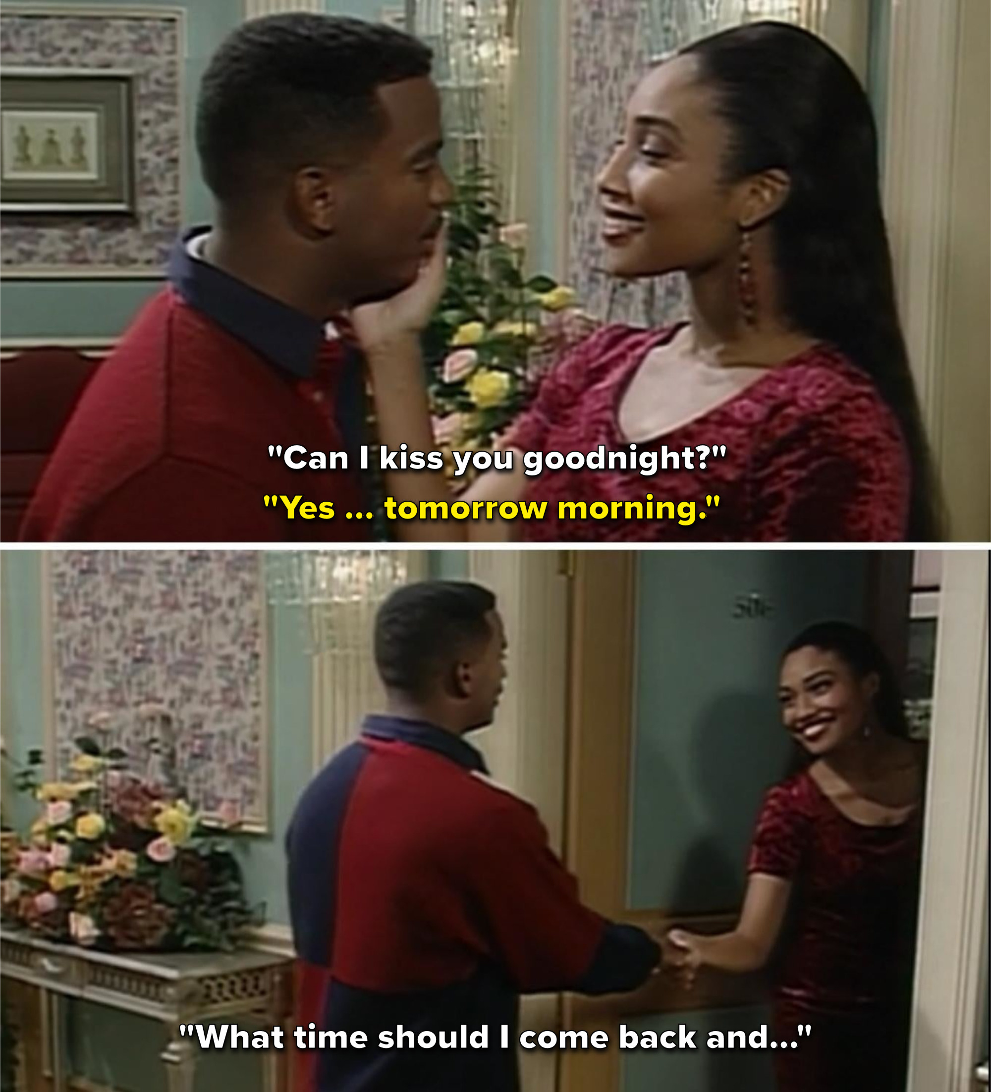 Carlton's date pulls him into her hotel room