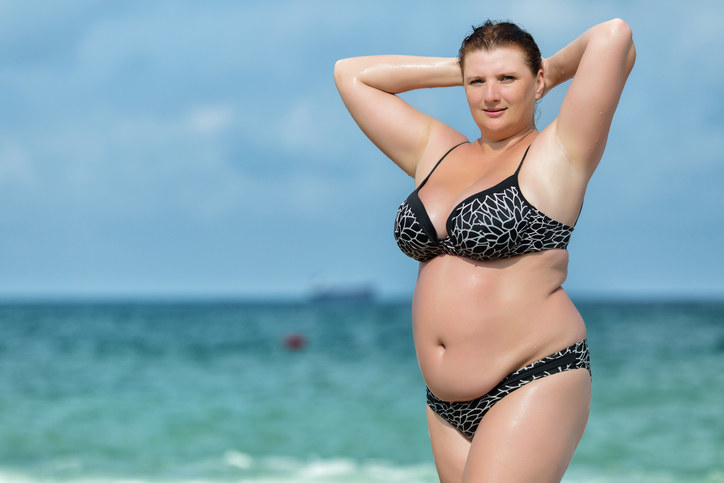 Plus-size person wearing a bikini