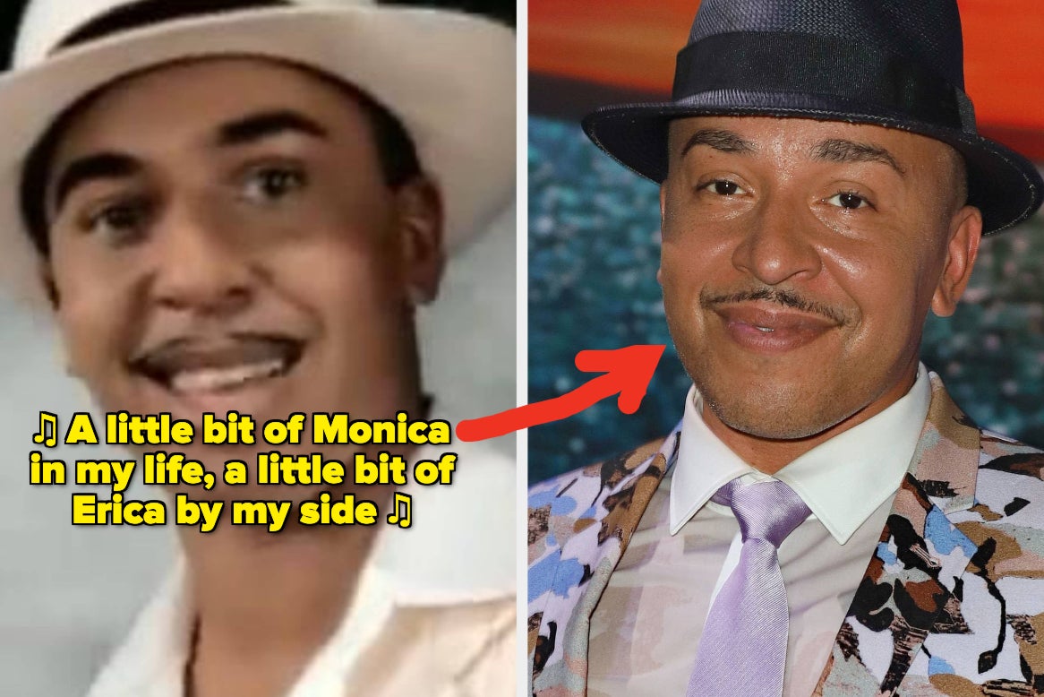 Lou Bega in his "Mambo No. 5" music video; Lou Bega today