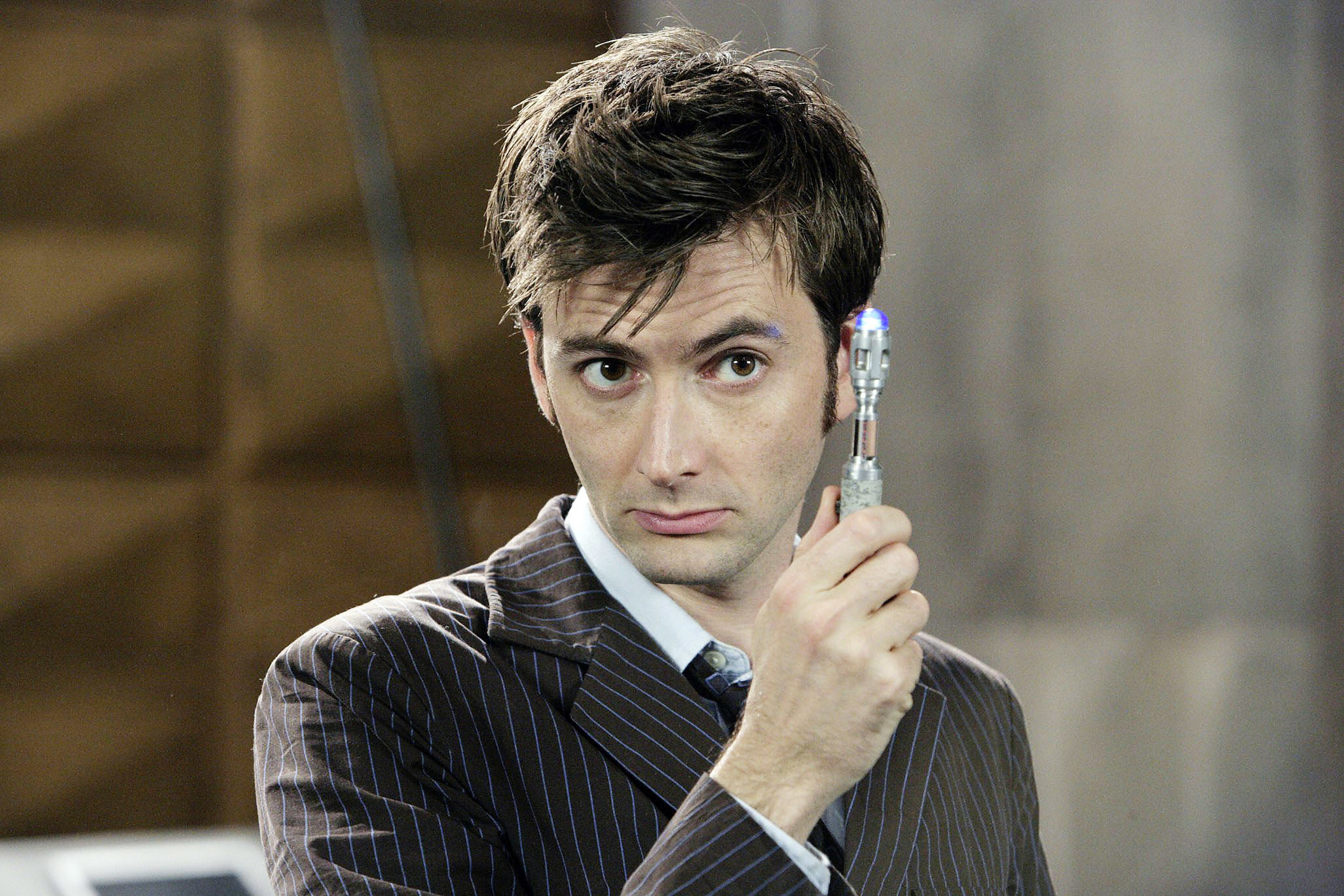 Tennant as the 10th Doctor, with his screwdriver