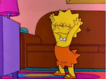 lisa from the simpsons doing a happy dance