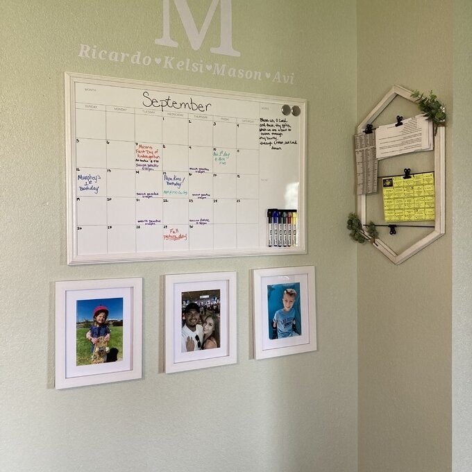 An image of a magnetic planner on wall
