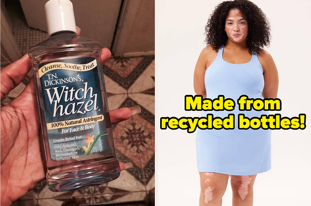 witch hazel and a dress made from recycled bottles