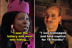 Side-by-side of Whoopi Goldberg in "Ghost" and Stanley Tucci in "The Lovely Bones"
