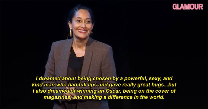 Tracee Ellis Ross gives her speech as Glamour&#x27;s 2017 Woman of the Year