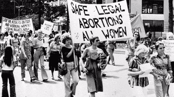 Photos of old protests in support of pro-choice for women