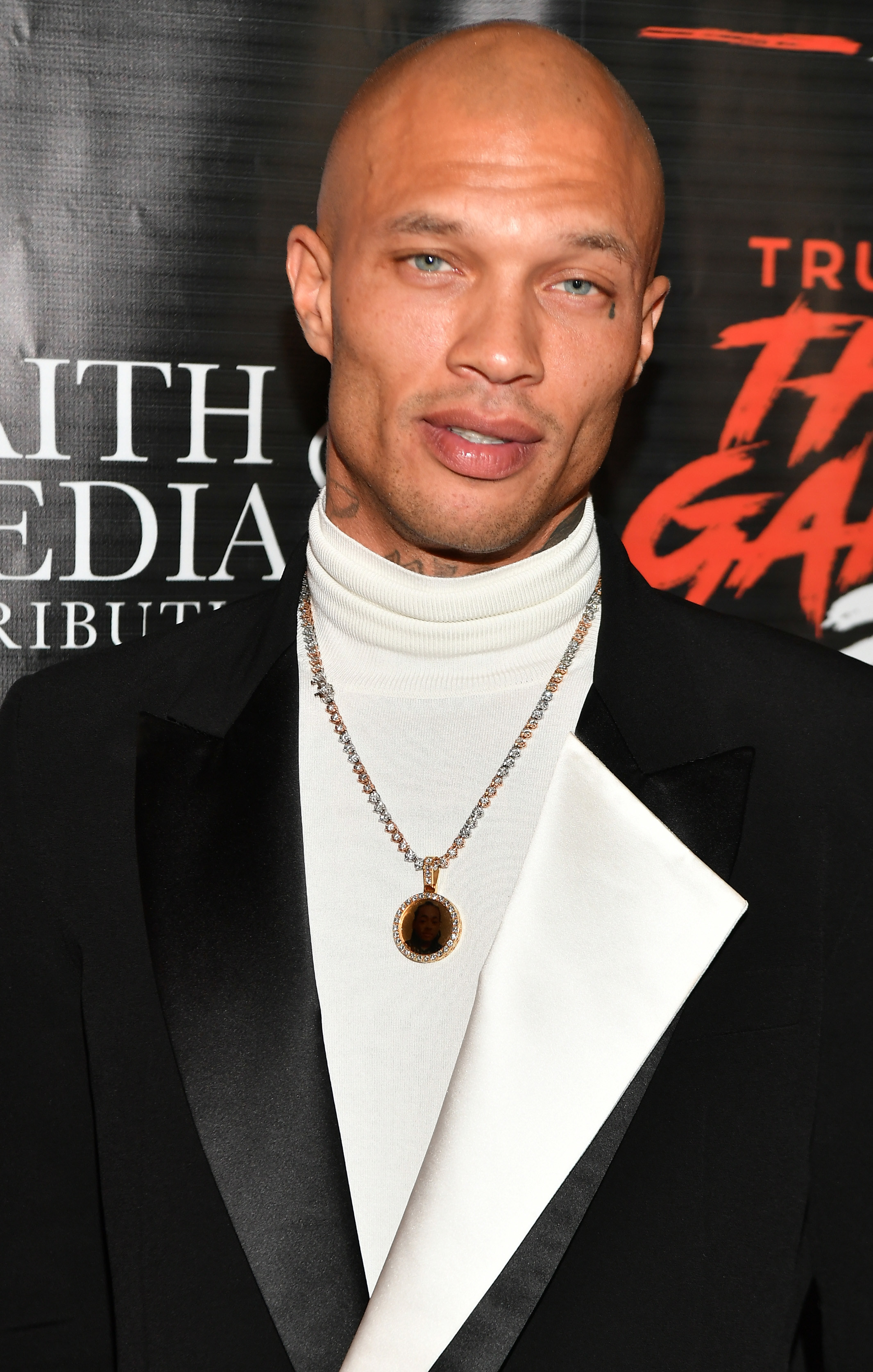 Jeremy Meeks poses at a &quot;True To The Game 3&quot; screening in December 2021