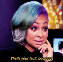 gif of woman saying this is your fault boo boo