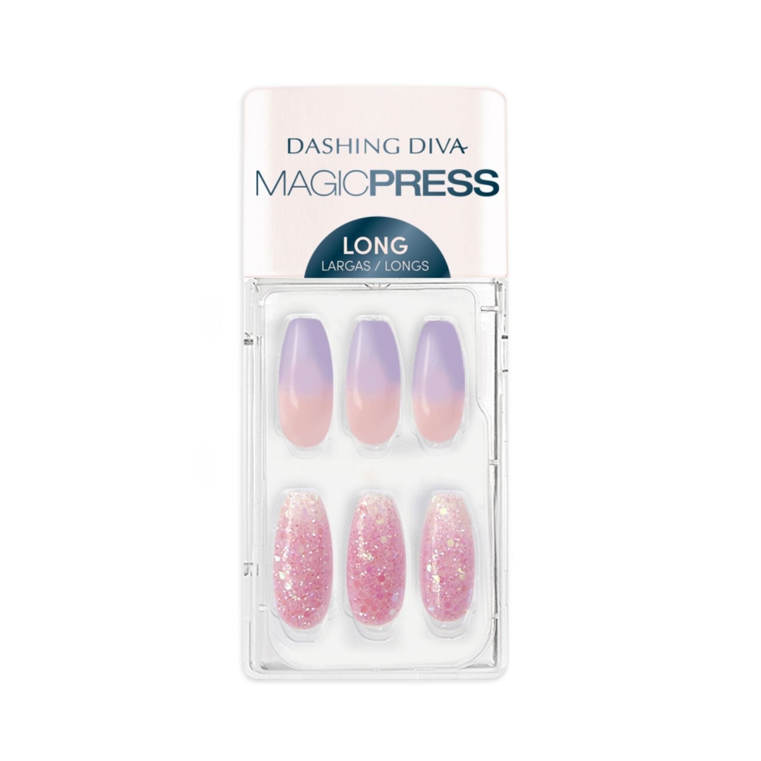 Pack of press-on nails, six visible
