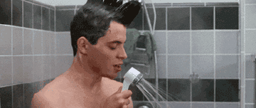 Ferris Bueller singing in the shower