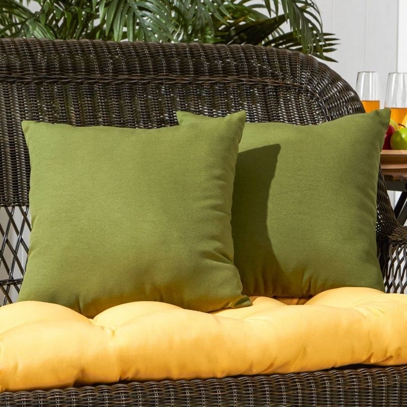 the two pillows in green