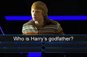Ron on Who Wants to Be a Millionaire with the question, "Who is Harry's godfather?"