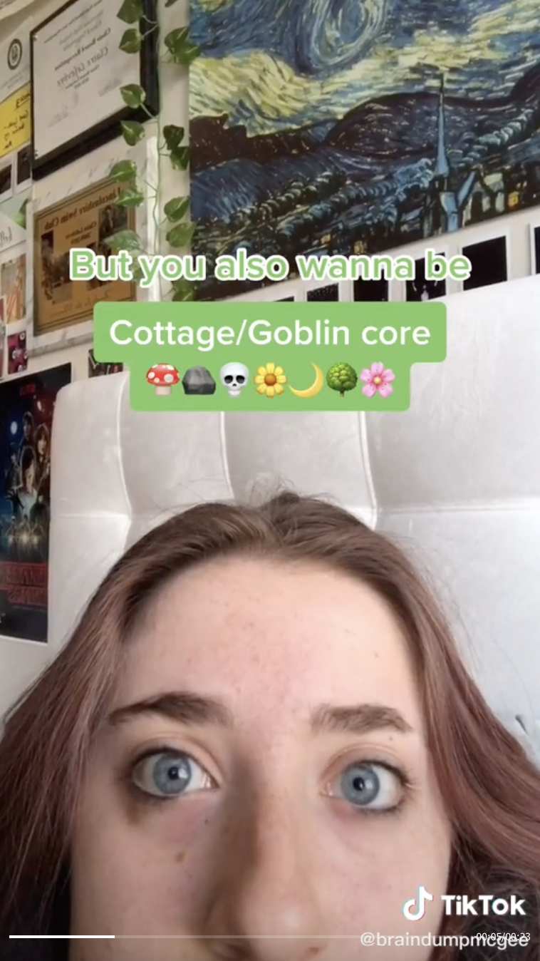 &quot;But you also wanna be cottage/goblin core&quot; TikTok screenshot