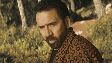 Several action scenes of Nick Cage, featuring his multiple characters