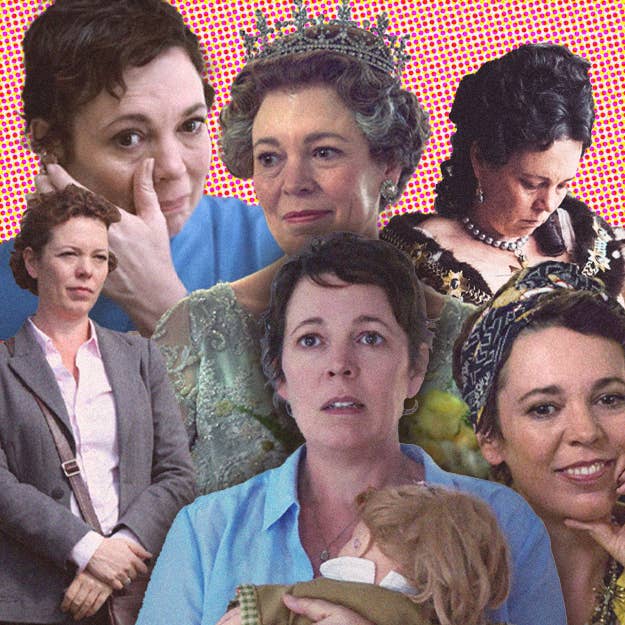 A collage of Olivia Coleman in her different acting roles