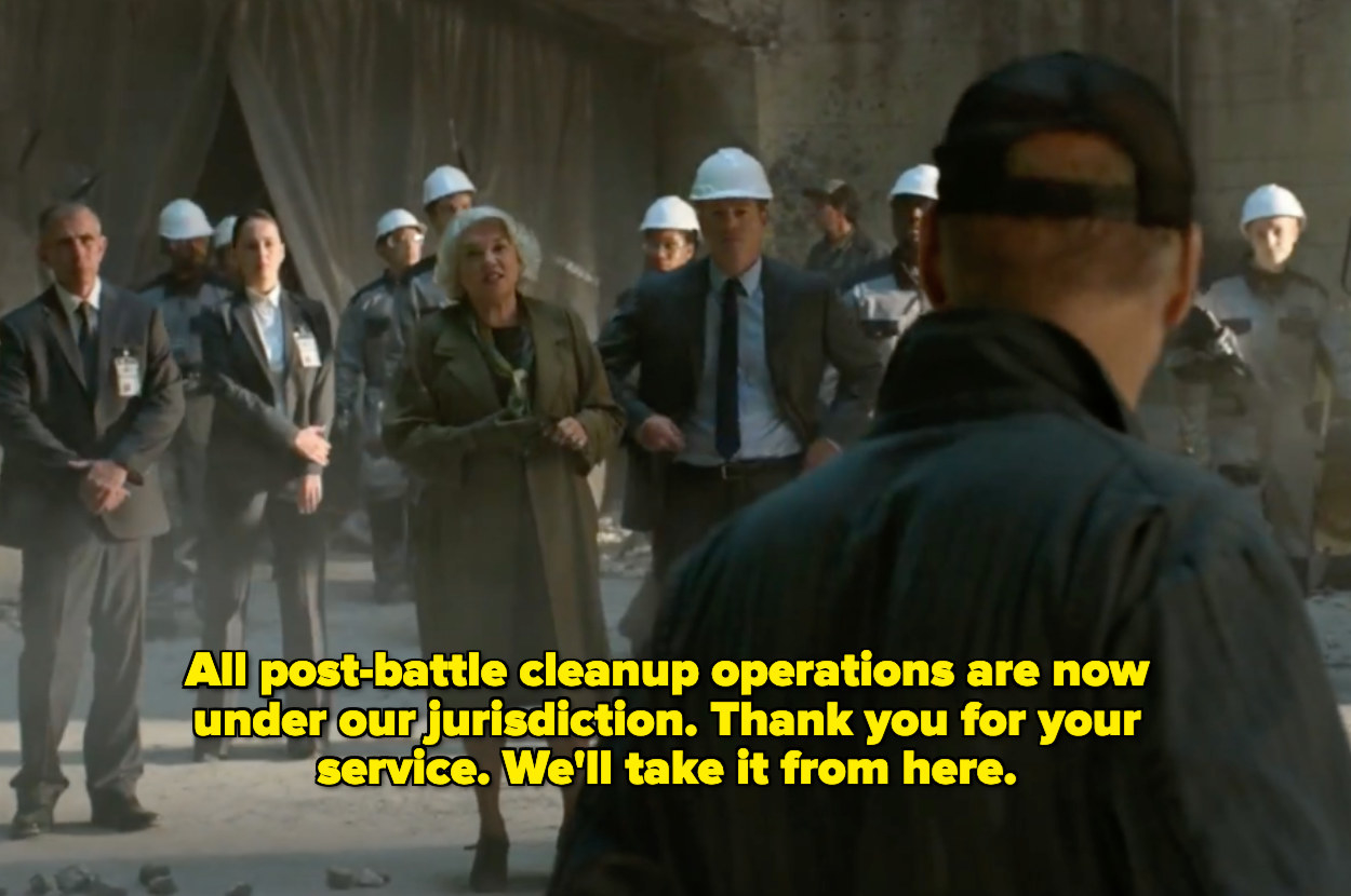 the department head lets the salvagers know that all post-battle cleanup operations are now under her jurisdiction
