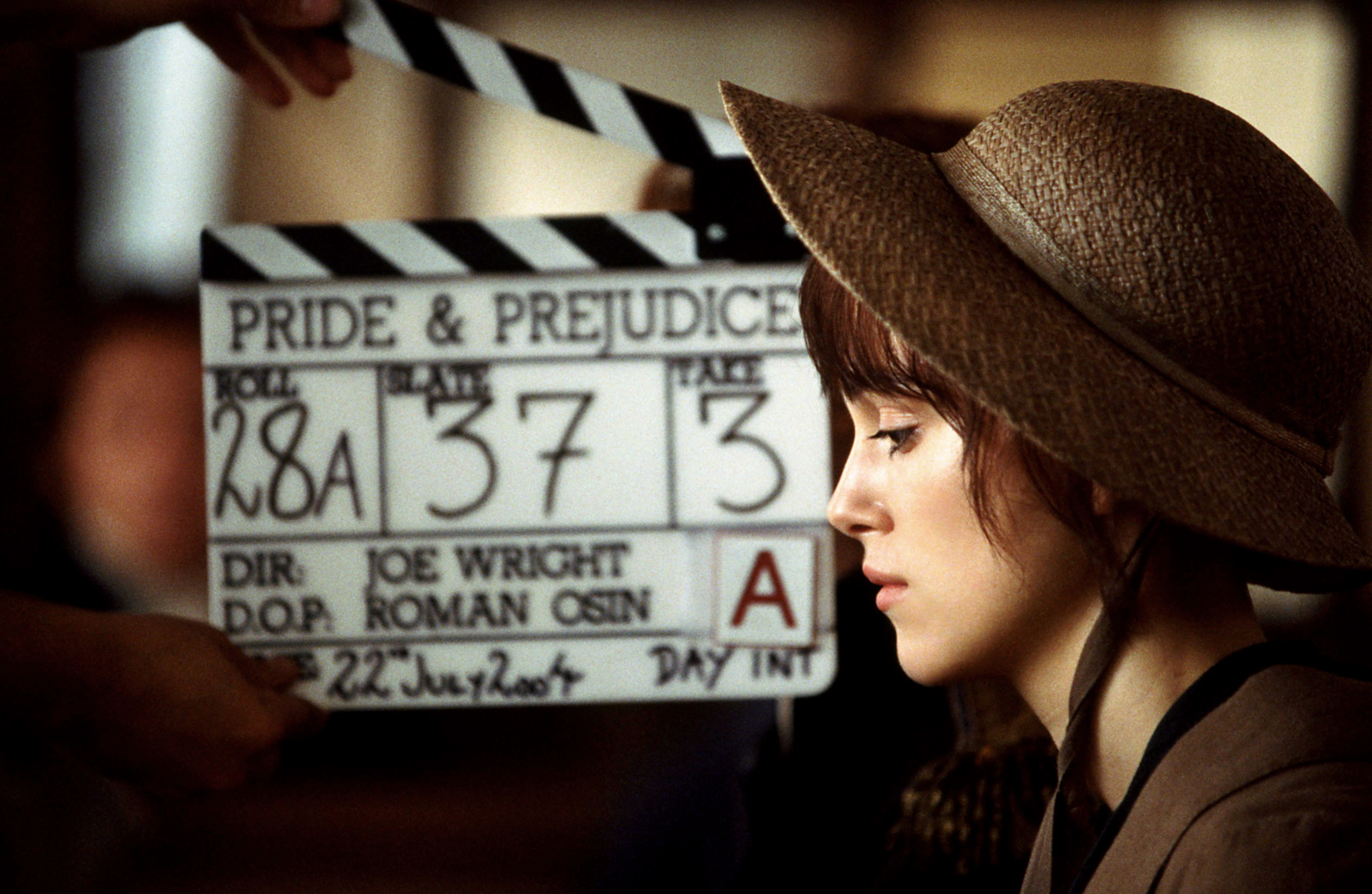 Keira Knightley on the set of &quot;Pride and Prejudice&quot;