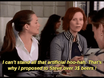 Miranda saying she proposed to Steve over $3 beers