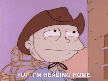 Tommy Pickles saying he&#x27;s going to go home have juice snuggle with his blankie and go to sleep
