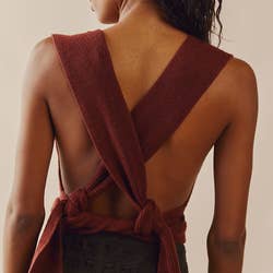 the back tied in a criss cross design