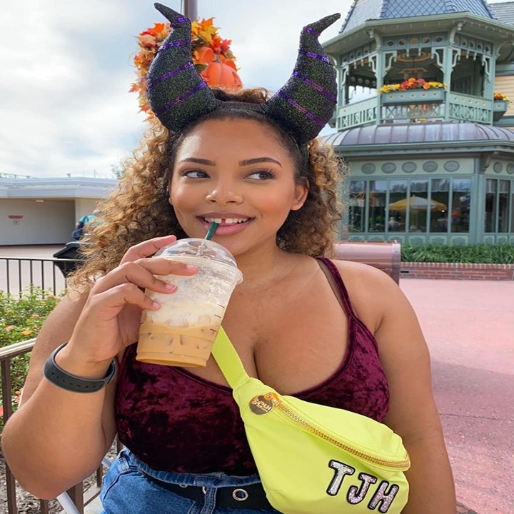 Reviewer wearing the mulberry velvet cami