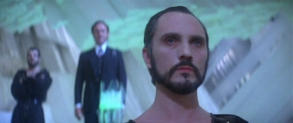 Terence Stamp as General Zod looking off-screen and being generally angry